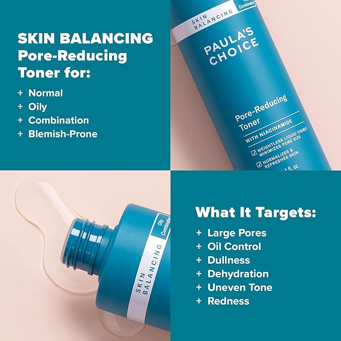 Paula's Choice Skin Balancing Pore-Reducing Toner for Combination and Oily Skin, Minimizes Large Pores, 6.4 Fluid Ounce Bottle-BrightBean Baby