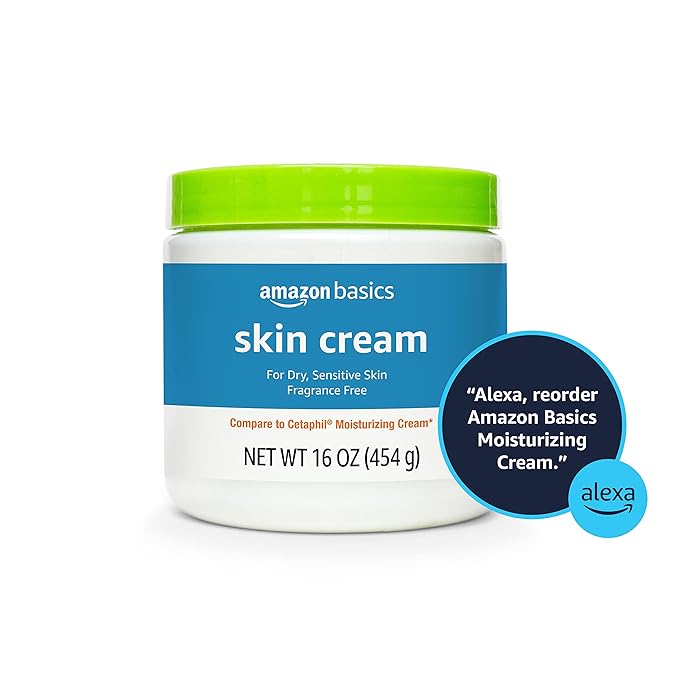 Amazon Basics Ultra Moisturizing Skin Cream for Dry & Sensitive Skin, Dermatologist Tested, Fragrance Free, 16 Ounce, 1 Pound (Pack of 1) (Previously Solimo)-BrightBean Baby