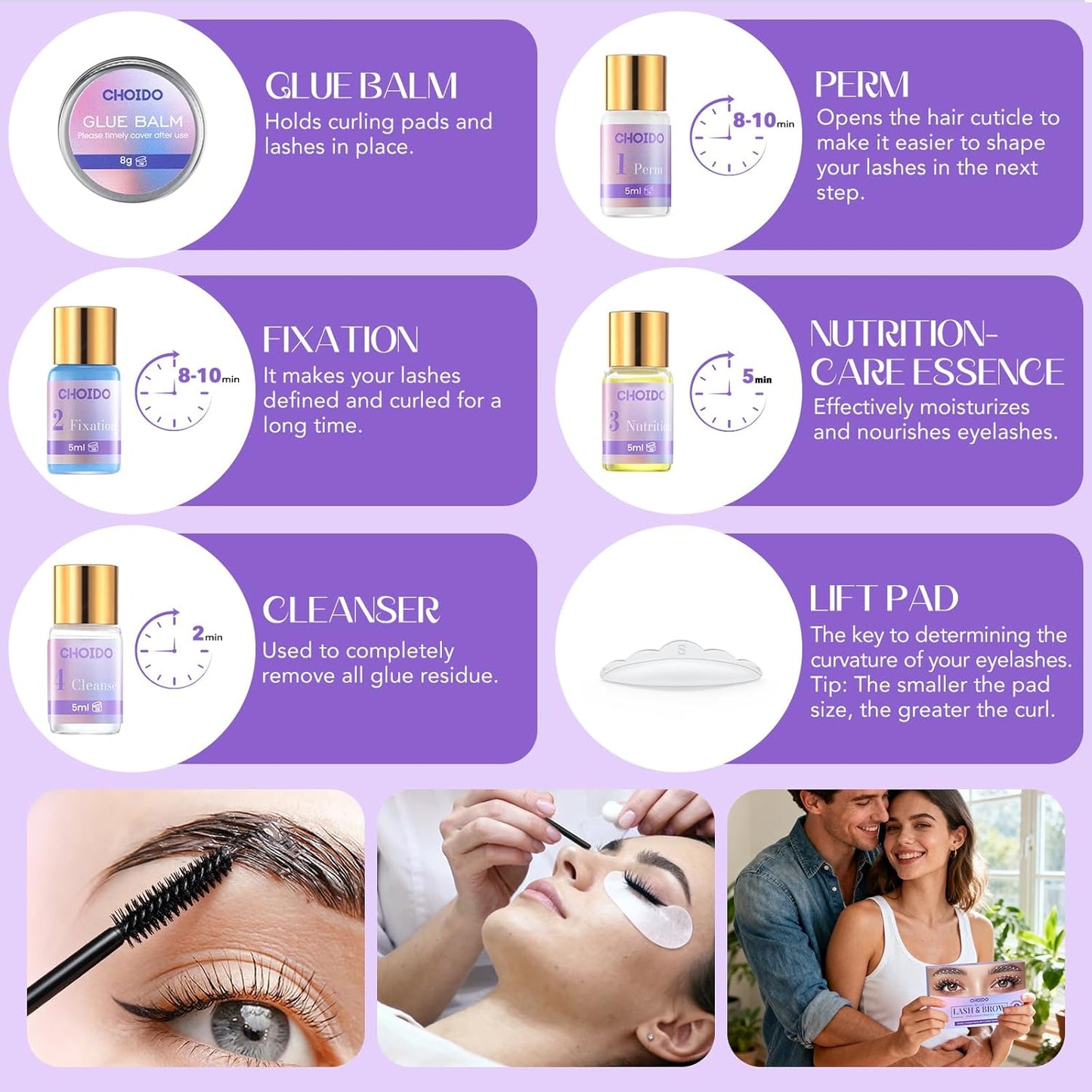 Lash Lift Kit - Eyelash Perm Kit - Eyebrow Lamination Kit, 2 in 1 Professional Eyelash Curling Lash Extension & Eyebrow Lift Kit, Eyelash Lift Kit Easy to Use for Salon & DIY Home Use, Lasts 6-8 Weeks-BrightBean Baby