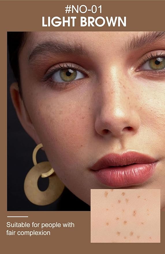 Freckle Pen 4 Colors Natural Freckle Pen Fake Freckle Pen Waterproof Long Lasting Soft Spots Natural Relaxing Sun Makeup (Light Brown)-BrightBean Baby