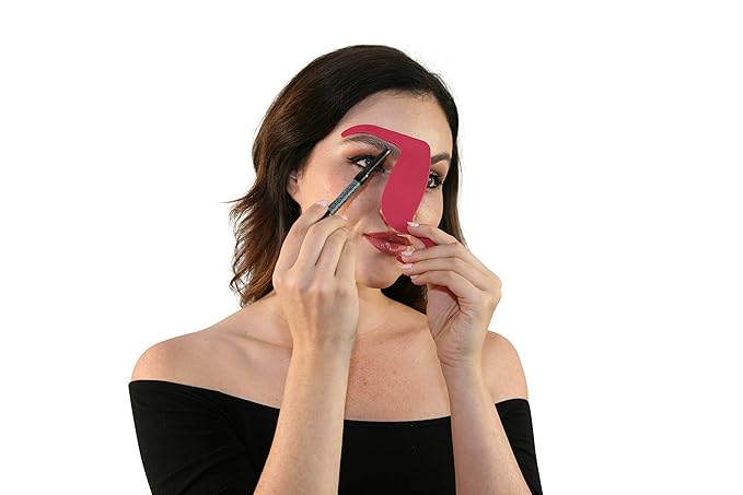 Contour Stencil by Revo - Makeup Kit Brushes Set - Eyebrow Pencil Tint Shaper- Nose Contour Palette Kit Organizer Tool - Contouring Cheeks & Nose - Use w/Foundation Beauty Sponge Bronzer Blush Powder-BrightBean Baby