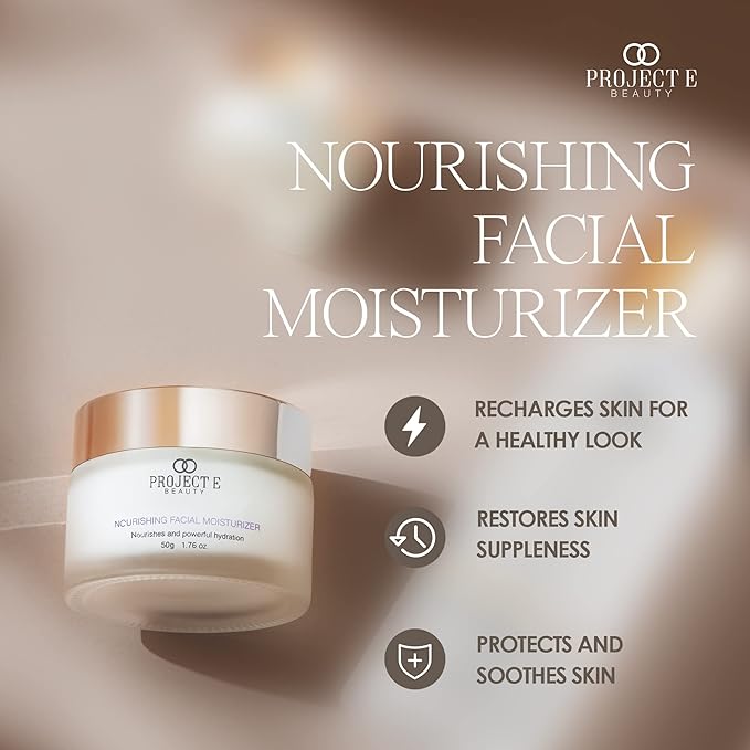 Project E Beauty Nourishing Facial Moisturizer Anti-Aging Skincare| Daily Hydration | For Face And Neck | Smooths & Softens Skin | Reduces Wrinkles & Fine Lines | For Day & Night Use | 50g-BrightBean Baby