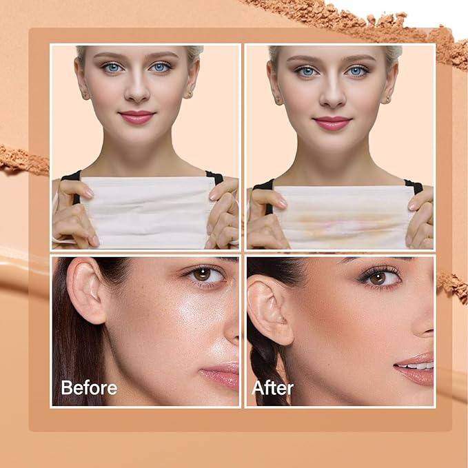 Oil Control Face Powder, Matte Smooth Setting Powder, Waterproof Long-Lasting Setting Powder, Perfect Lightweight Face Makeup For Soft Focus Finish, Minimizes Fine Lines And Pores (Classic Ivory)-BrightBean Baby