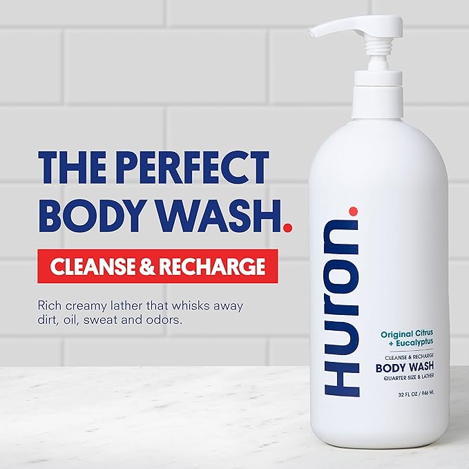 Huron Men's Moisturizing Body Wash - Crisp Citrus, Eucalyptus, Mint, Aromatic Greens - 32 fl oz-BrightBean Baby