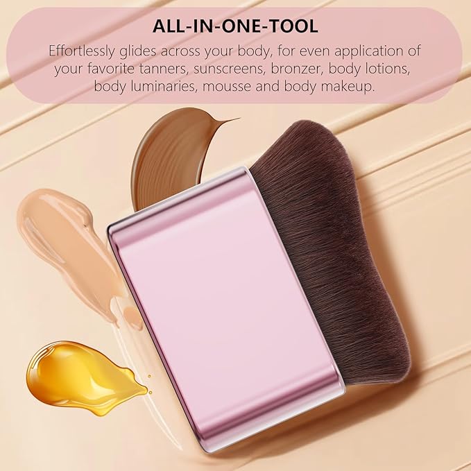 docolor Self Tanner Brush Body Makeup Brush for Flawless Face and Body Makeup, Sunless Tanner Blending Brush Body Brush for Self Tanner, Bronzer, Foundation, Vegan & Cruelty Free-BrightBean Baby