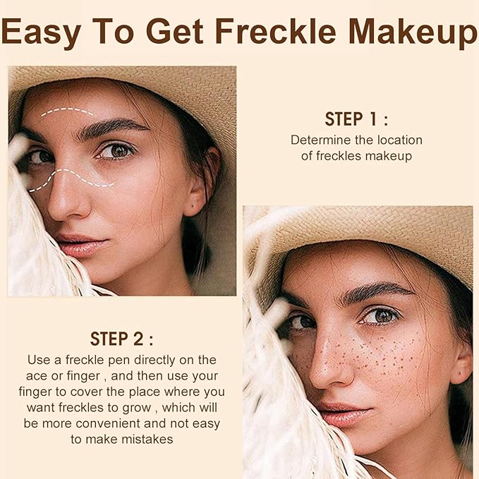 Freckle Pen, Freckle Makeup Pen for Face, Waterproof Long Lasting Quick Dry Faux Freckle Pen, Soft Artificial Freckles Makeup Face Decoration, Create Natural Sunkissed Skin (Chestnut)-BrightBean Baby