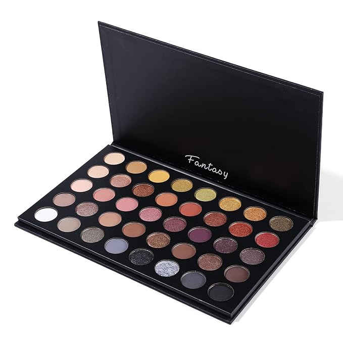 Professional Neutral Smokey Eyeshadow Makeup Palette, Matte Shimmer Metallic Black Grey Dark Goth Eye Shadows for Halloween, Pigmented Warm Smoky Naked Nude Rosy Gold Brown Pallet Daily Make Up Kit-BrightBean Baby