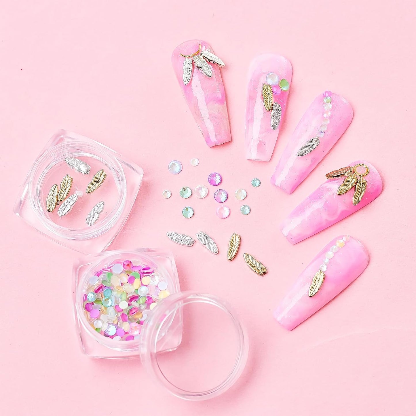 Makartt Nail Decorating Kit Including Designer Nail Stickers, Vivid and Vibrant Colorful Nails Rhinestones DIY Accessories for Nails Art and Salon-BrightBean Baby