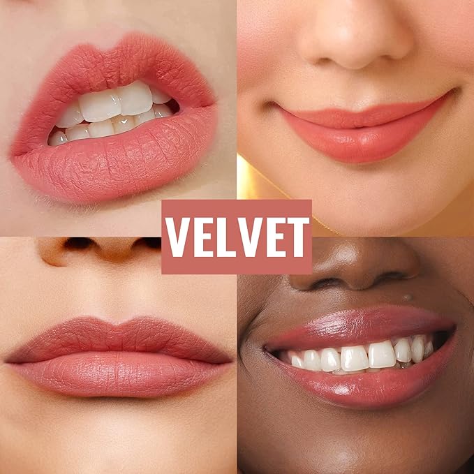 Oulac Nude Matte Lipstick for Women, Lipstick & Blush Duo, Peach Creamy Soft Satin Finish Lipsticks, Moisturising Formula, Rich Color Lightweight Lip Balm, Rose Oil, Vegan & Cruelty-Free| 3.6g (Y08)