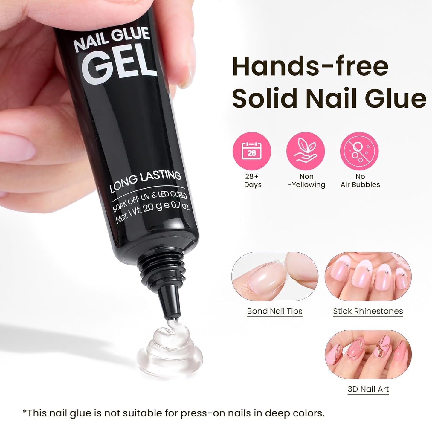 Beetles Tipex Instant Apex Nail Tips Kit, Oval Short 224Pcs 16 Sizes Pre-Building & Pre-Etched Thicker Acrylic Nails False Nail Extension with Tipex Uv Nail Glue Mini Nail Lamp-BrightBean Baby