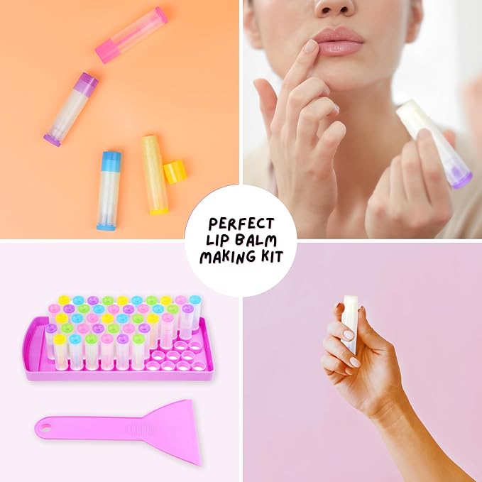 Lip Balm Filling Tray and Spatula (2 Sets) - Fast and Easy To Use - Just Pour & Spread - Instantly Fills 50 Lip Balm Containers (sold separately) - Make Your Own Natural Lip Balm Chapsticks at Home-BrightBean Baby