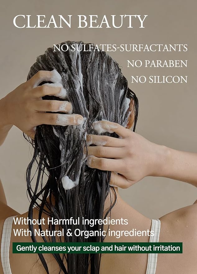laferme Laminaria Shampoo with Organic Ingredient, Korean Clarifying Shampoo, Hydrating for Dry Hair, Strengthening for Weak Hair, Sulfate & Paraben-Free, for Women & Men, 33.8 FL OZ, White Musk-BrightBean Baby