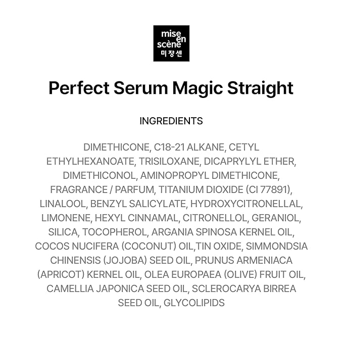 Mise En Scene Magic Straight Perfect Serum - Anti Frizz Hair Straightening Serum with heat protectant for straightener, hair tamer oil, Coconut Oil for Smooth, Silky, and Shiny Hair, 2.71 Fl Oz-BrightBean Baby