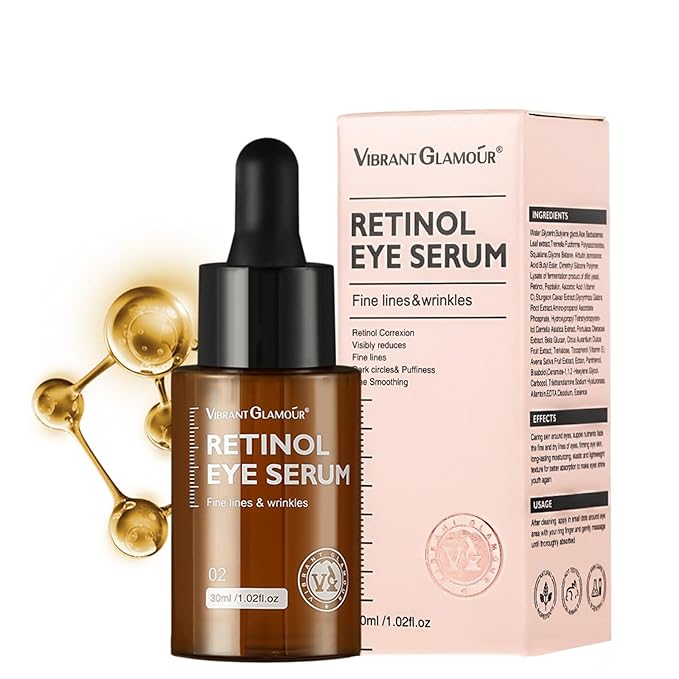 Retinol Eye Serum Anti Aging Under Eye Cream Visibly Reduces Wrinkles Fine Lines in 4-8 Weeks - Tightening Firming with Double Retinol 30ml-BrightBean Baby