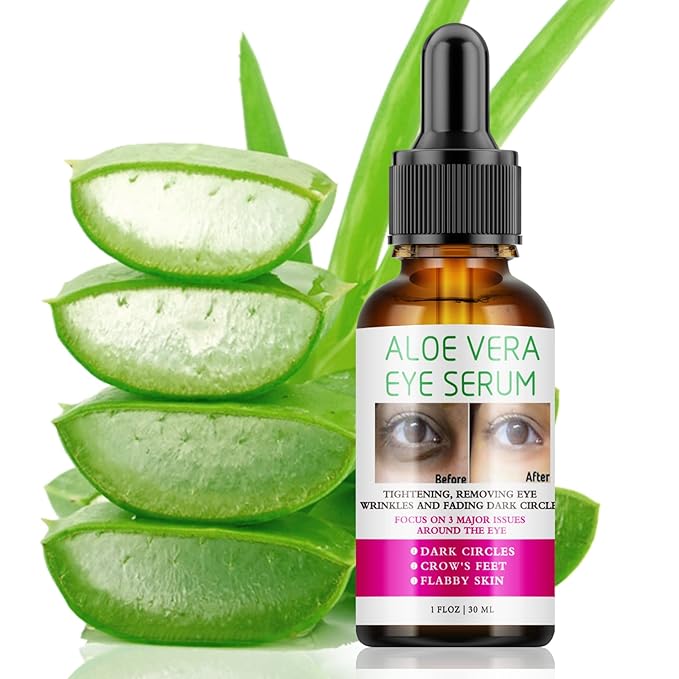 Aloe Vera Eye Serum Dark Circles Under Eye Treatment for Women to Reduce Appearance of Puffy Eyes Eye Bags Fine Lines and Wrinkles for All Skin Types, Beauty Skin Care Gift-BrightBean Baby