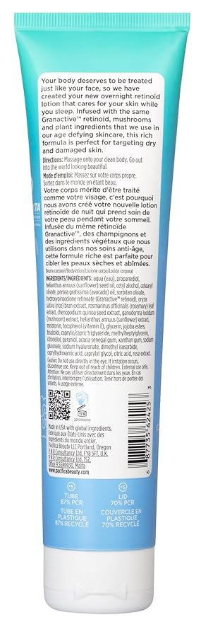 Pacifica Body Lotion Retinol Cream -Wake Up Beautiful Retinoid Renewing for Skin Elasticity Hydration & Plumpness - for Anti-Aging Fine Lines & Dry Skin Clean Vegan & Cruelty-Free Dermatologist Tested-BrightBean Baby