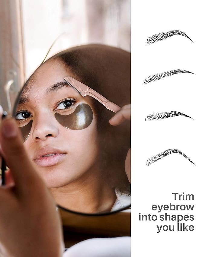 Eyebrow Razors for Women, 15 Pcs Safe Dermaplane Razor, Dermaplaning Tool for Face, Foldable Eyebrow Razor for Women and Men that Helps Smooth the Skin, 3 Colors