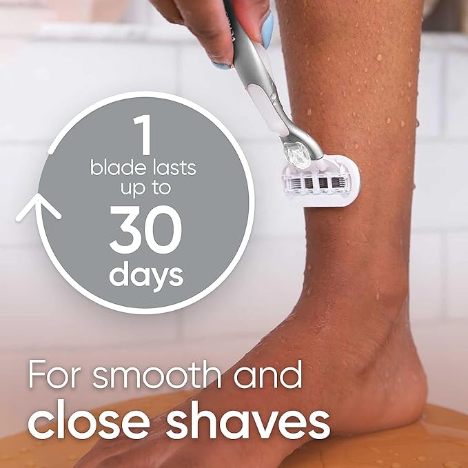 Gillette Venus Extra Smooth Charcoal Women's Razor Handle + 4 Blade Refills