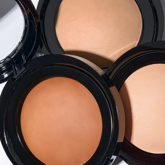 LAURA GELLER NEW YORK Baked Blurring + Setting Powder, Translucent Makeup Setting Powder For Soft-Focus Finish Minimize Fine Lines and Pores, Tan/Deep-BrightBean Baby