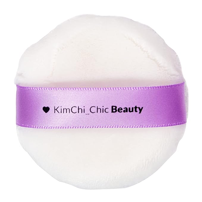 Kimchi Chic Beauty Puff Puff Pass Set and Bake Powder, Loose Face Powder with Extra Fluffy Setting Powder Puff, Soft Peach Face Makeup for Uneven Skin Tone, 04 Peachy-BrightBean Baby