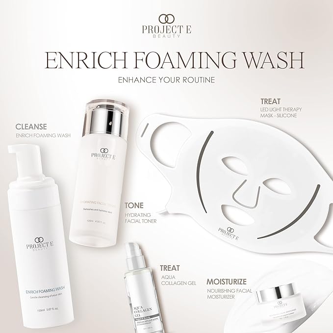 Project E Beauty Enrich Foaming Wash Gentle Cleansing | Moisturizing Daily Face Cleanser | Removes Dirt & Excess Oil | Brightens Skin | Hydrating Formulation | Clear & Smooth Skin | 150ml-BrightBean Baby