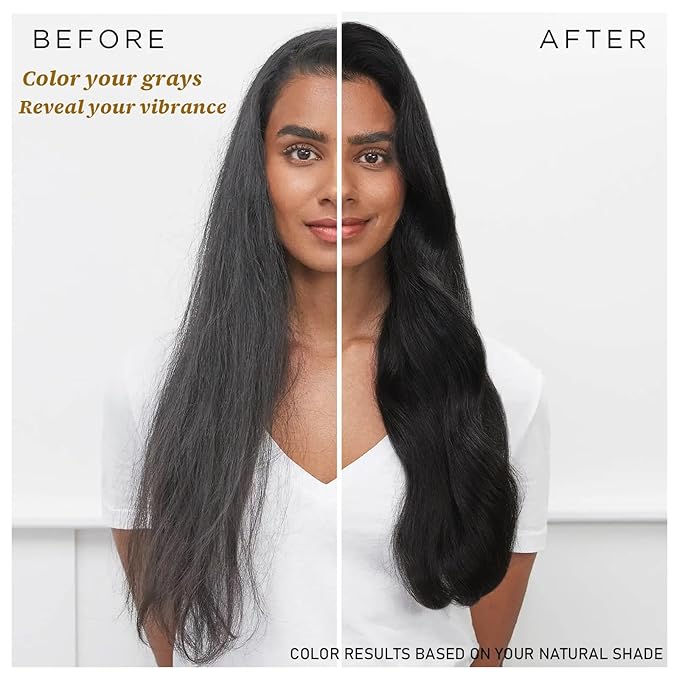 Instant Black Hair Dye Shampoo 3- in-1, 100 Percent Gray Coverage, Magic in 15 Minutes for All Types, Natural Women & Men, Color Depositing Conditioner, Easy to Use-BrightBean Baby