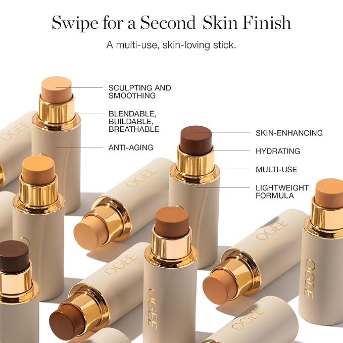 Ogee Sculpted Complexion Foundation Stick (Willow 3.00C - Medium Light, Peach-Beige Undertones) Full Coverage Foundation Makeup - Instantly Balance & Even Complexion - 70% Organic Ingredients-BrightBean Baby