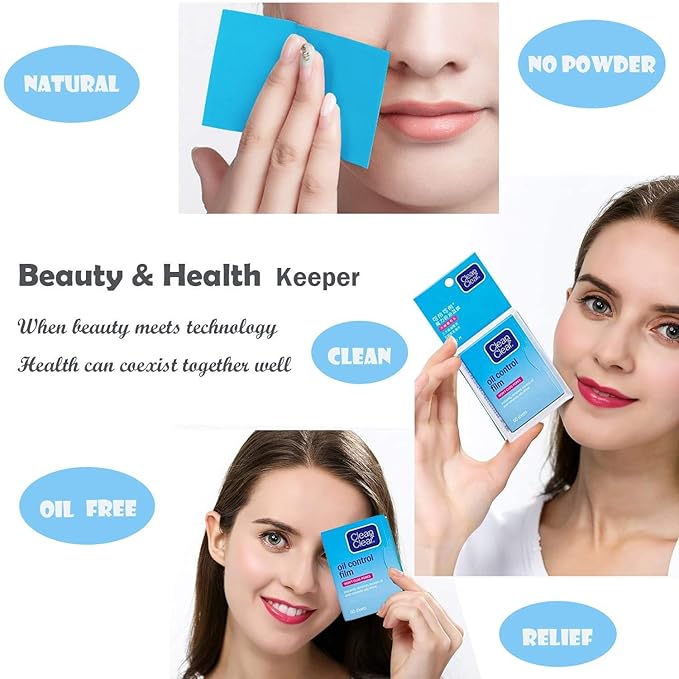 Premium Oil Control Film,Same Series with Clean&Clear Oil Absorbing Sheets,180Sheets/3Pack Larger Oil Blotting Sheets for Face,Makeup Friendly High-performance Handy Face Blotting Paper for Oily Skin-BrightBean Baby
