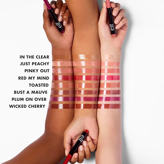 e.l.f. Pout Clout Lip Plumping Pen, Nourishing Lip Balm For Sheer Color & Shine, Plumps & Moisturizes, Vegan & Cruelty-Free, Toasted-BrightBean Baby