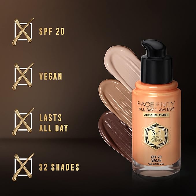 Max Factor Facefinity All Day Flawless 3 In 1 Foundation SPF 20, No. 85 Caramel (81377984)-BrightBean Baby