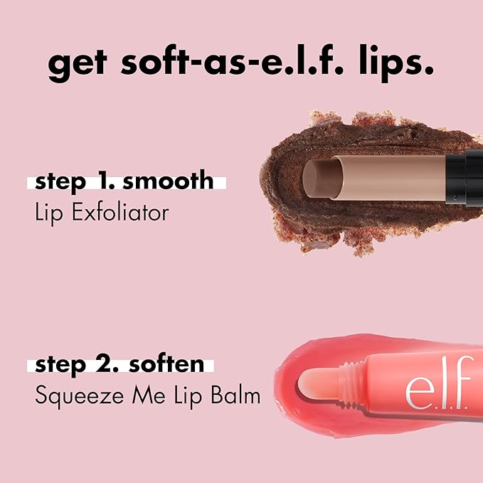 e.l.f. Squeeze Me Lip Balm, Moisturizing Lip Balm For A Sheer Tint Of Color, Infused With Hyaluronic Acid, Vegan & Cruelty-free, Strawberry-BrightBean Baby