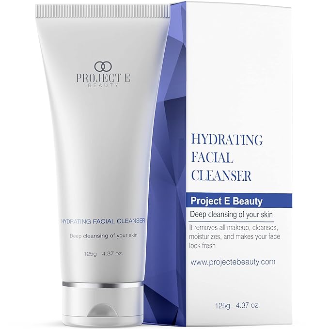 Project E Beauty Hydrating Facial Cleanser Gentle Cleansing | Removes Dirt, Oil & Makeup | Moisturizes & Hydrates | Brightens Complexion | Non-Foaming Formula | For All Skin Types | 125g-BrightBean Baby