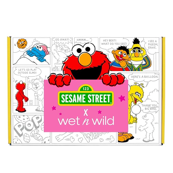 wet n wild Sesame Street Limited Edition PR Box - Makeup Set with Versatile Brushes, Vibrant Buildable & Blendable Palettes & Lip Glosses for Unique Looks, Cruelty-Free & Vegan-BrightBean Baby