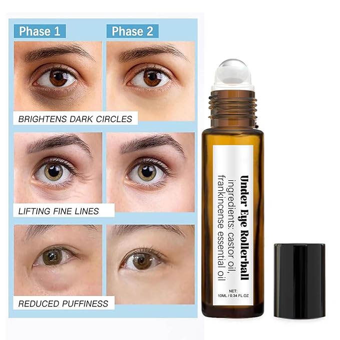Time Eraser Rollerball Castor Oil and Frankincense, Time Eraser Rollerball, Castor Oil and Frankincense Eye Roller for Reducing Dark Circles and Bags Under Eyes-BrightBean Baby