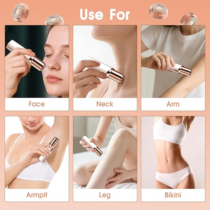 Replacement Heads for Flawless Hair Remover Gen 2, 18k Gold Facial Hair Remover Replacement Head with Compartment Storage Box, Women Painless Replacement Blades fit Finishing Touch Flawless