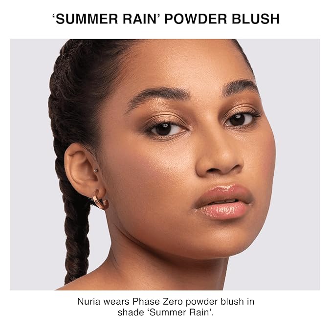 Makeup Powder Blush for cheeks | "Summer Rain" | 4g / 0.141oz | Cruelty-Free, Vegan, Clean Beauty | Buildable & Blendable for Natural, Healthy Glow | Coral, Peach & Golden Hues-BrightBean Baby