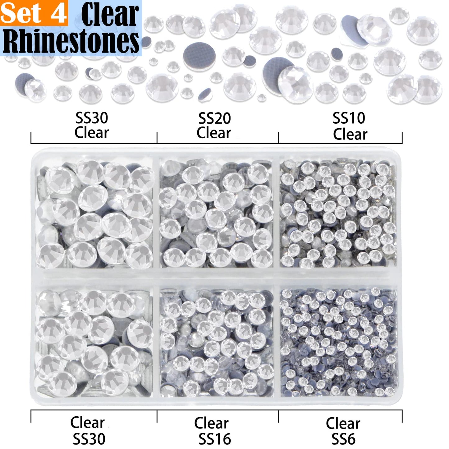 LPBeads 10000pcs Hotfix Rhinestones Flatback Glass Crystal Clear Black and 12 Mixed Color Rhinestone with Tweezers and Picking Pen for Crafts Clothes Nail Art-BrightBean Baby