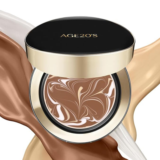 AGE20'S Signature Essence Pact SPF 50+ | Pack of 1 | 35N CAPPUCCINO | Cream Foundation, Dewy Finish, Natural Coverage | Korean Cushion Foundation-BrightBean Baby