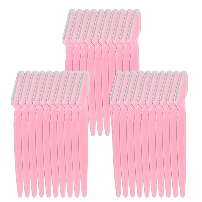 30 Pieces Eyebrow Razor Shaper Trimmer Shaver Facial Razor with Precision Cover for Women and Men