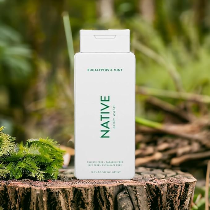 Native Body Wash Contains Naturally Derived Ingredients | For Women & Men, Sulfate, Paraben, & Dye Free Leaving Skin Soft and Hydrated | Eucalyptus & Mint 18 oz - 2 Pk-BrightBean Baby