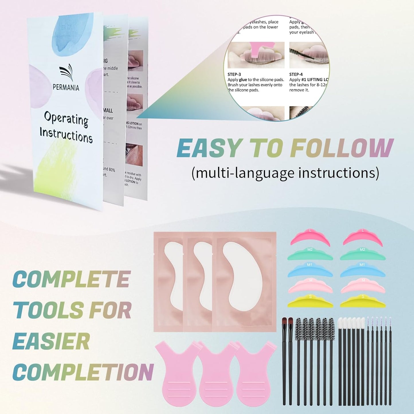 PERMANIA Lash Lift Kit, Tube Design Easy to Apply Brow Lamination Kit, for Natural Results Instant Lifting & Curling with Detailed Instruction (with Liquid Glue)-BrightBean Baby