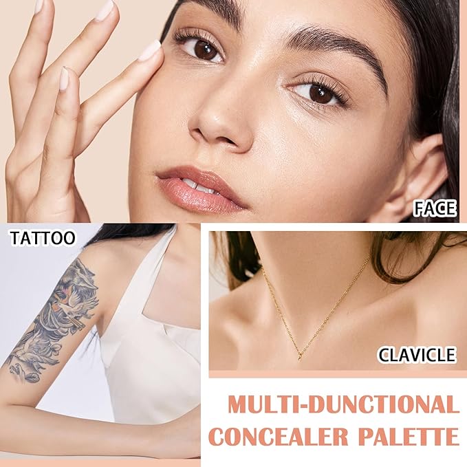 15 Colors Correcting Concealer Contour Palette,Cream Contour Makeup Palette with Brush,Contouring Liquid Foundation Concealer Palette Highlighting Makeup Kit for Conceals Dark Circles,Blemish-BrightBean Baby