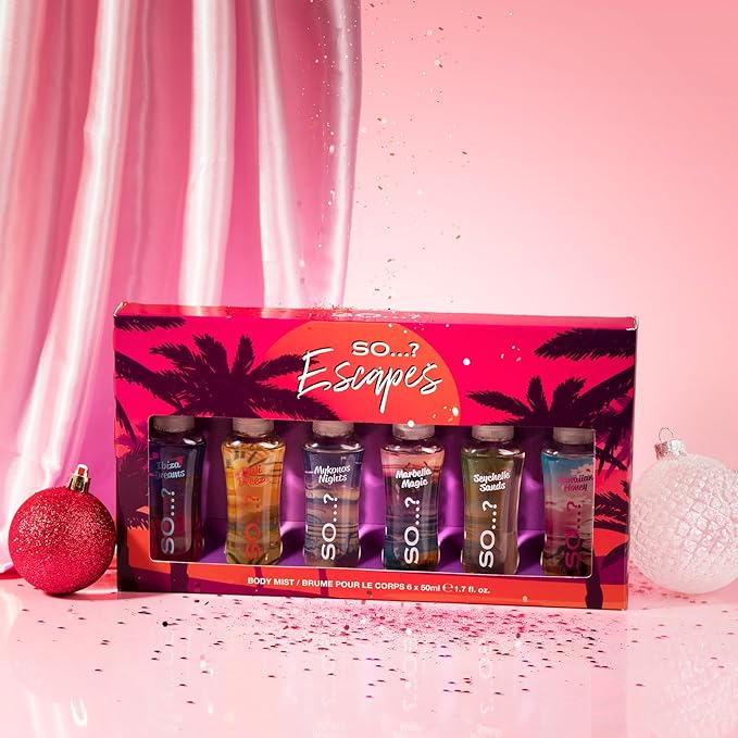 So...? Escapes Body Mist Set - Perfumes for Women - Everyday Body Spray for Women - Vegan, Cruelty Free Fragrances - Travel Size Gift Set - 6 pcs-BrightBean Baby
