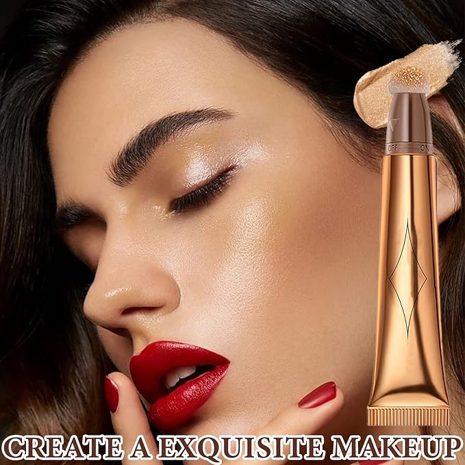Liquid Contour Beauty Wand,Stick with Cushion Applicator,Cream Contour,Long Lasting Smoothly Moisturizng Silky Contour Stick High gloss stick-BrightBean Baby
