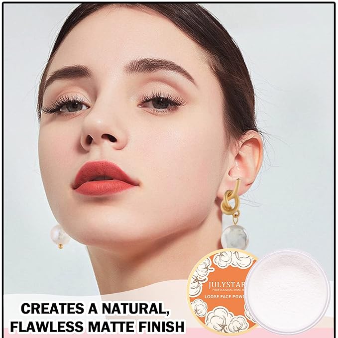 Setting Powder Loose Face Powder Matte Soft Smooth Oil Control Long Lasting Loose Setting Powder Makeup For Natural Flawless #01 Translucent-BrightBean Baby