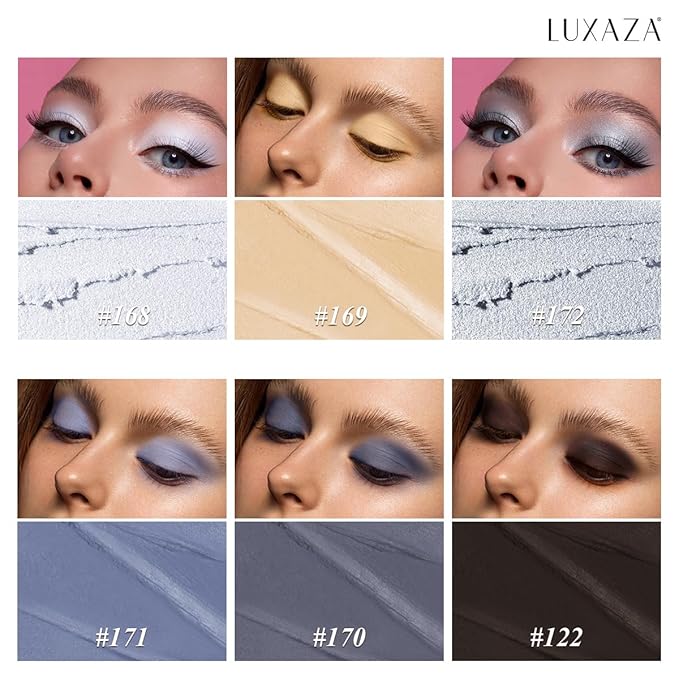 Blue Eyeshadow Stick Makeup 6PCS Set, Metallic Shimmer Matte Cream Eye Shadow Palette Eyeliner Brightener Pencil Crayon - Mermaidcore-BrightBean Baby