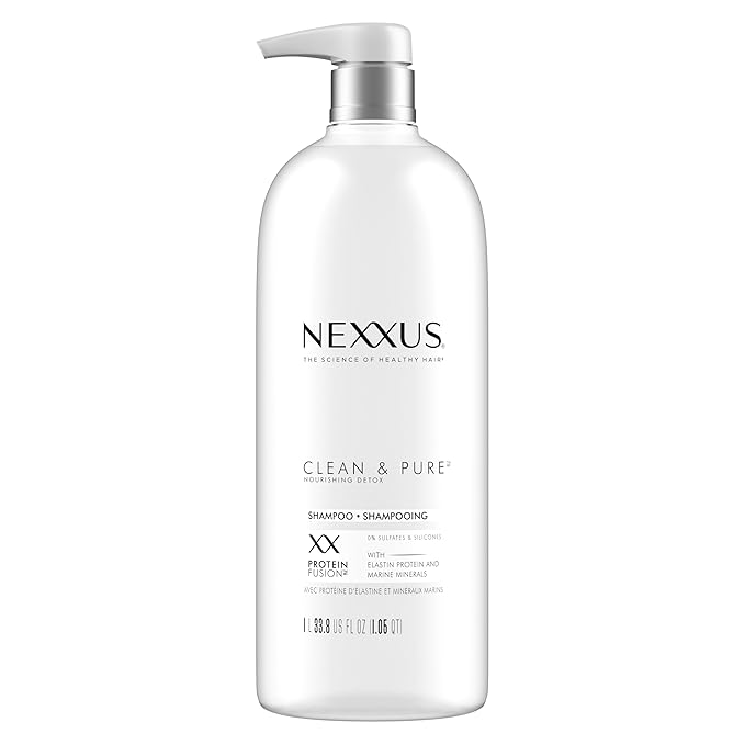 Nexxus Clean and Pure Clarifying Shampoo, With ProteinFusion, Nourished Hair Care Silicone, Dye And Paraben Free 33.8 oz-BrightBean Baby