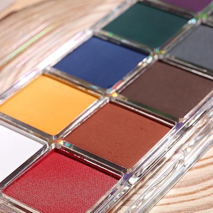 10 Colors Solid Fluorescent Neon Pigment Powder Set Gradient Iridescent Aurora Mermaid Pearl Glitter Dust Kit for Home Salon Nail Art Designs-BrightBean Baby