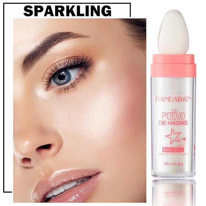 3PCS Polvo De Hadas Body Shimmer Glitter Highlighter Powder Makeup,High Gloss Sparkle for Face Body Hair,Create The Most Sparkly And Attractive Glitter Makeup-BrightBean Baby