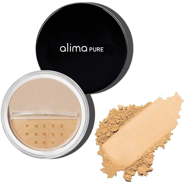 Alima Pure Matte Foundation Loose Mineral Powder Foundation Makeup, Loose Powder Makeup Oil Free Talc Free Powder, Natural Makeup Mineral Foundation Full Coverage Natural Foundation Powder .15 oz/4.5g-BrightBean Baby